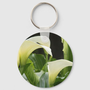 Keychain, "White Calla Lillies # 3159" Key Ring