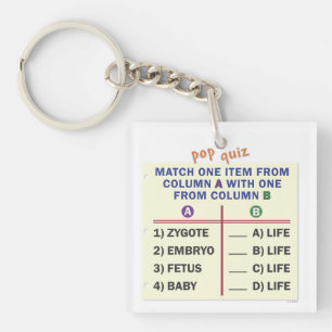 Keychain with a quiz.