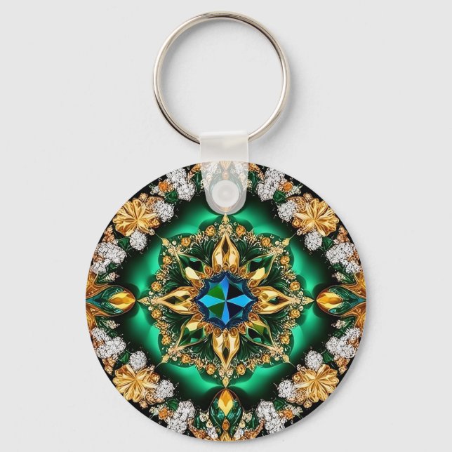 Keychain with Brazilian Colours Design (Front)