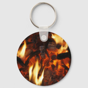 Keychain with burning fire