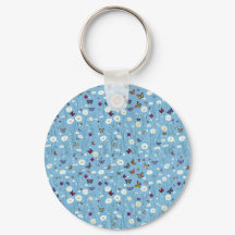 Keychain with butterflies and flowers