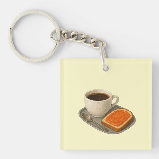 Keychain with coffee and toast (Front)