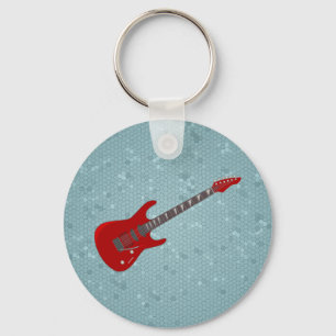 Keychain with electric guitar illustration