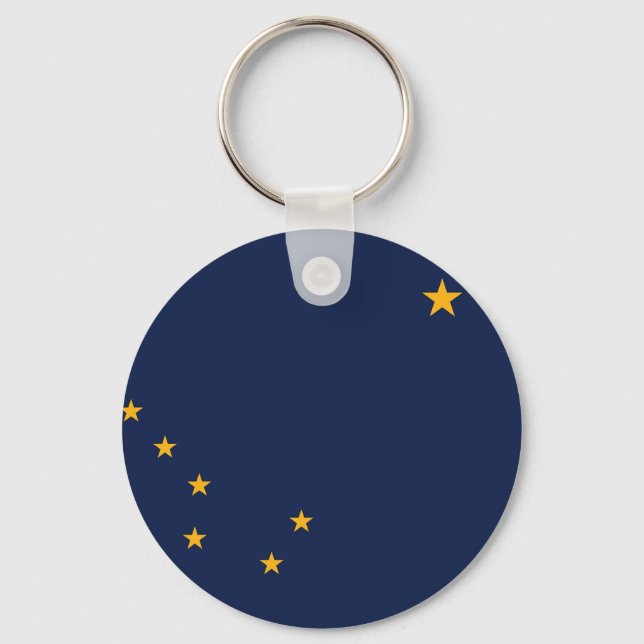 Keychain with Flag of Alaska State (Front)