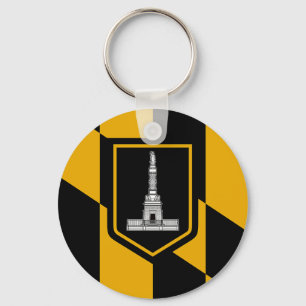 Keychain with Flag of Baltimore, Maryland, USA