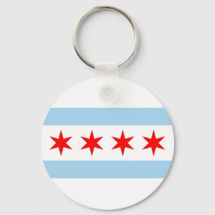 Keychain with Flag of Chicago, Illinois State