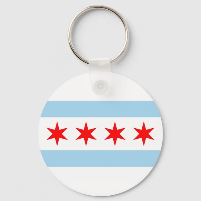 Keychain with Flag of Chicago, Illinois State (Front)