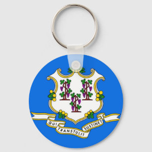 Keychain with Flag of Connecticut State