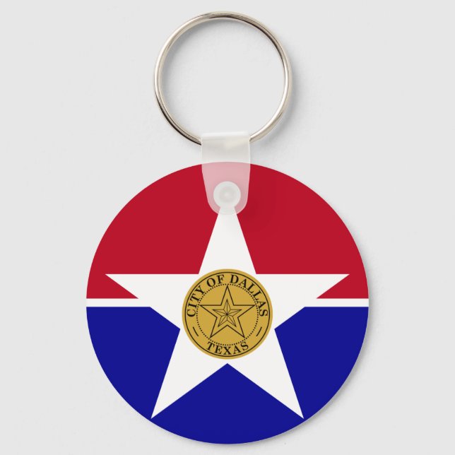 Keychain with Flag of Dallas, USA (Front)