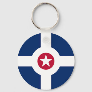 Keychain with Flag of Indianapolis City, USA