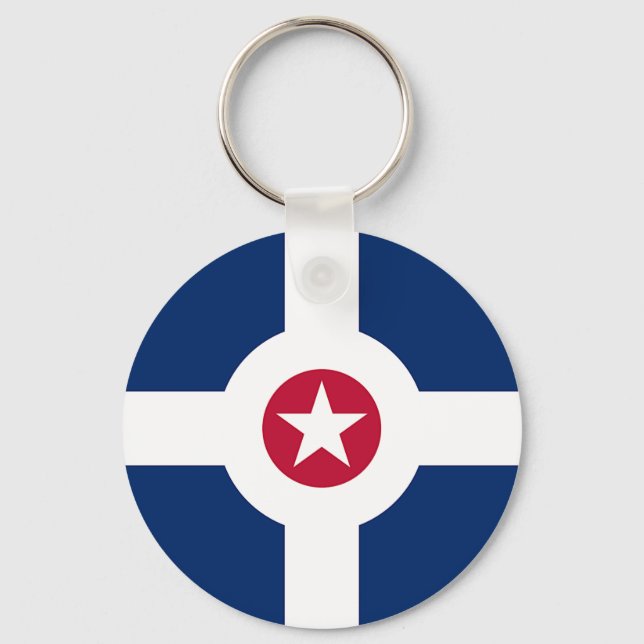 Keychain with Flag of Indianapolis City, USA (Front)