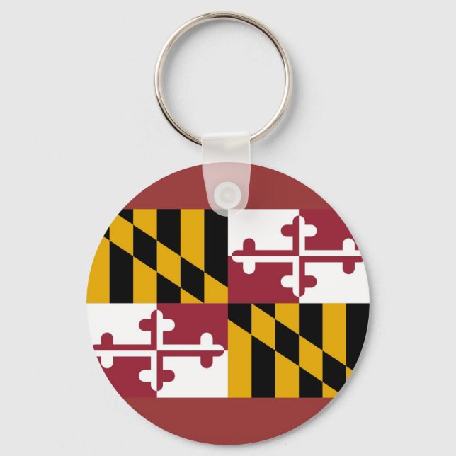 Keychain with Flag of Maryland State (Front)