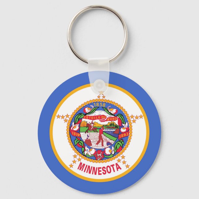Keychain with Flag of Minnesota State (Front)