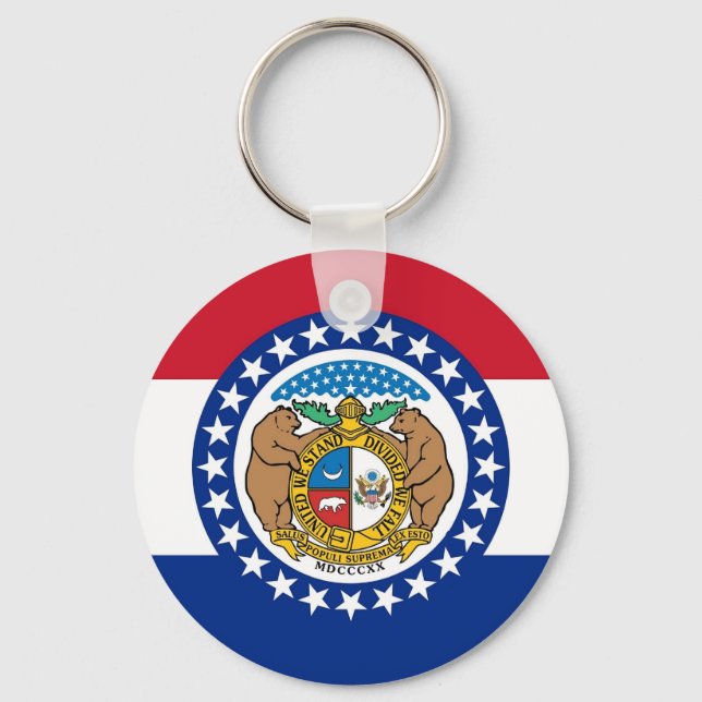 Keychain with Flag of Missouri State (Front)