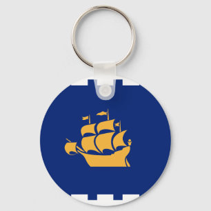 Keychain with Flag of Quebec City, Canada
