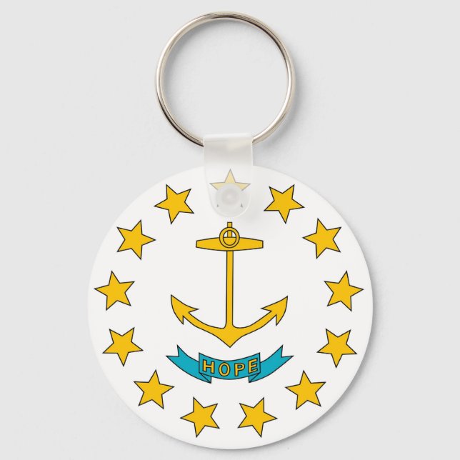 Keychain with Flag of Rhode Island State (Front)