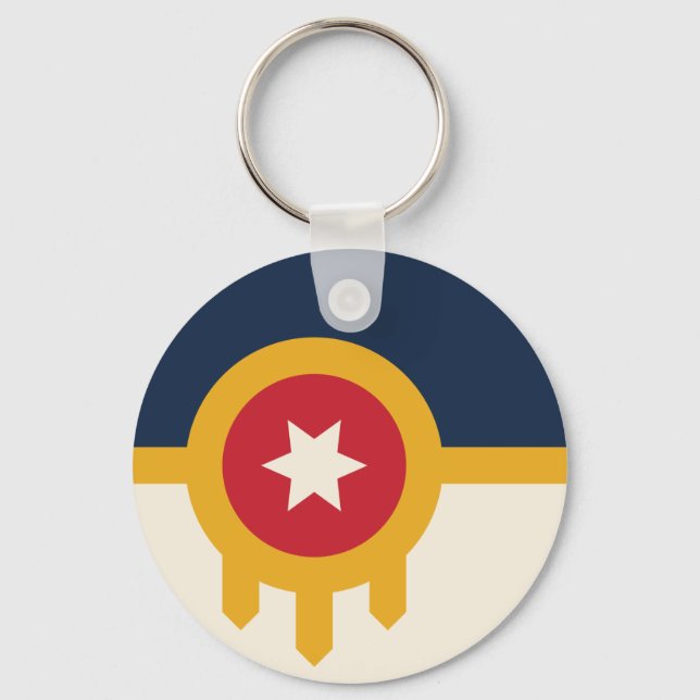 Keychain with Flag of Tulsa, Oklahoma (Front)