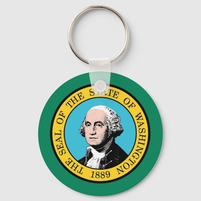 Keychain with Flag of Washington State (Front)