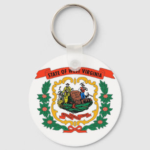 Keychain with Flag of West Virginia State