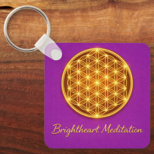 Keychain with Flower of Life and Maha Sri Yantra 