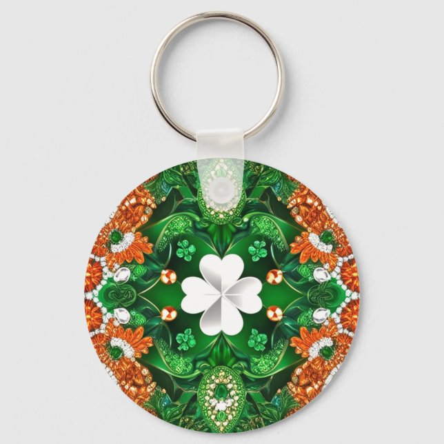 Keychain with Ireland Colours Design (Front)