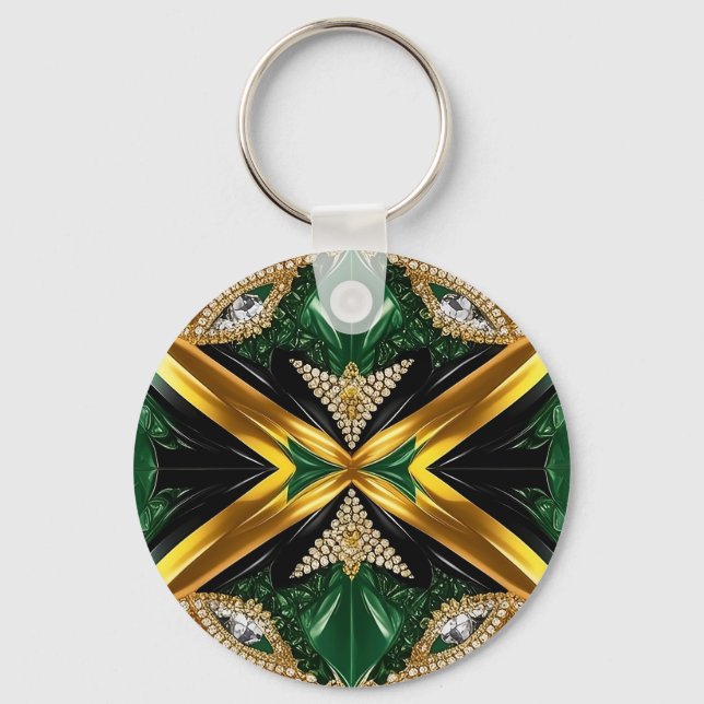 Keychain with Jamaican Colours Design (Front)