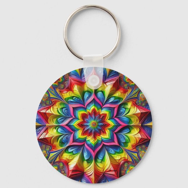 Keychain with LGBTQ Colours Design (Front)