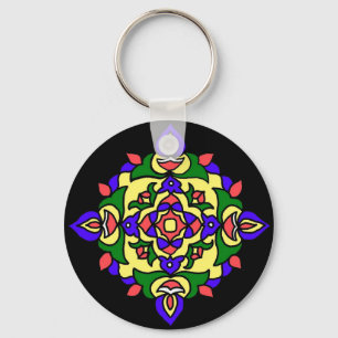 Keychain with Rangoli Pattern