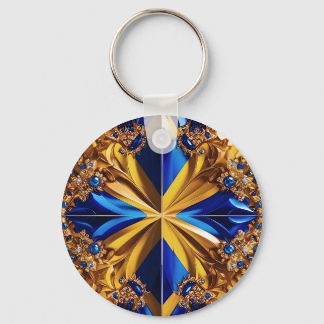 Keychain with Sweden Colours Design (Front)