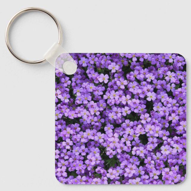 Keychain with Violet Flowers - Spring (Front)