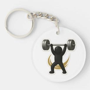 Keychain with Weightlifting Design – Gym & Fitness