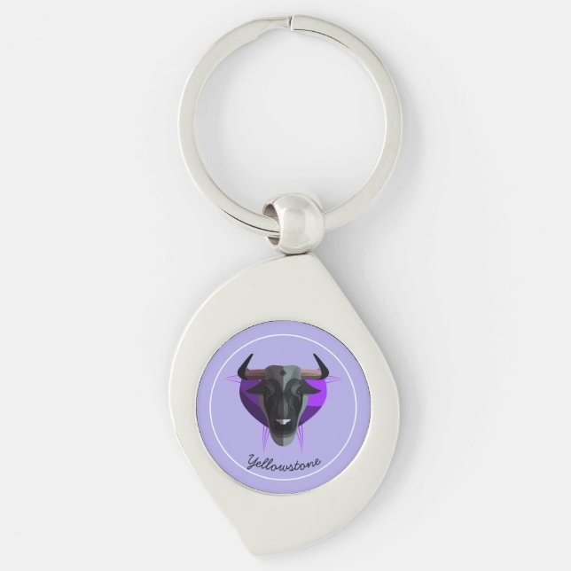 Keychain-Yellowstone Buffalo Key Ring (Front)
