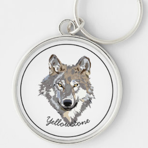 Keychain-Yellowstone Wolf Key Ring