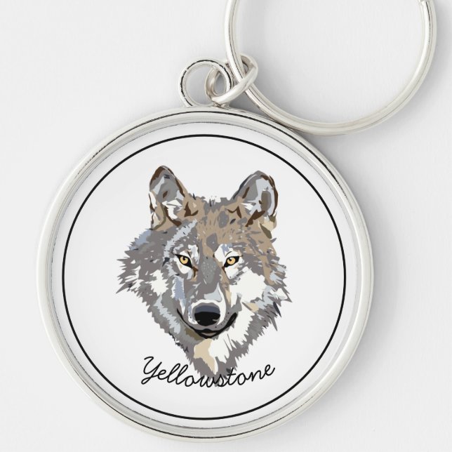 Keychain-Yellowstone Wolf Key Ring (Front)