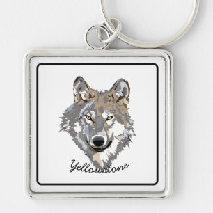 Keychain-Yellowstone Wolf Key Ring