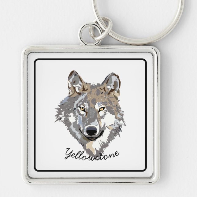 Keychain-Yellowstone Wolf Key Ring (Front)