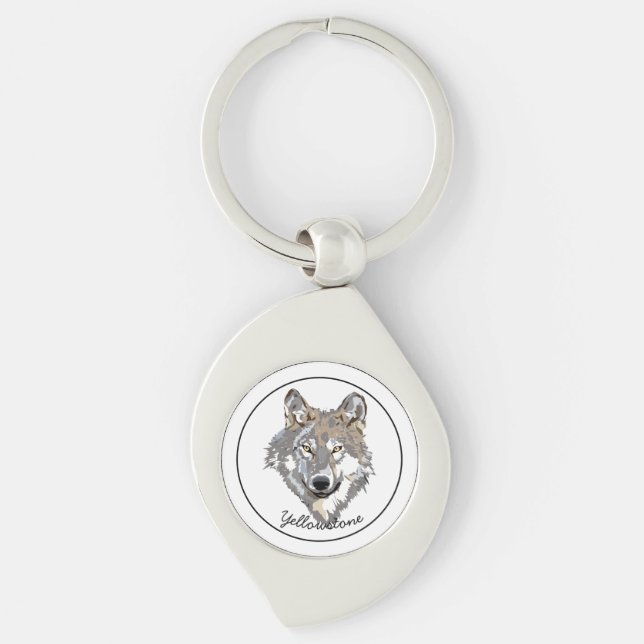 Keychain-Yellowstone Wolf Key Ring (Front)