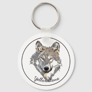 Keychain-Yellowstone Wolf Key Ring
