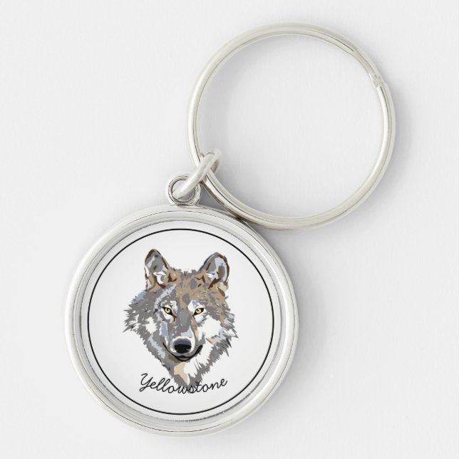 Keychain-Yellowstone Wolf Key Ring (Front)