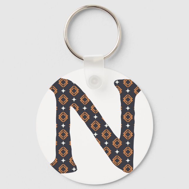 Keychains, Button Keychain, Gift Keychain, Initial Key Ring (Front)