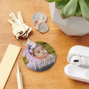 Keychains Custom Baby Photo Name Handwriting Scrip