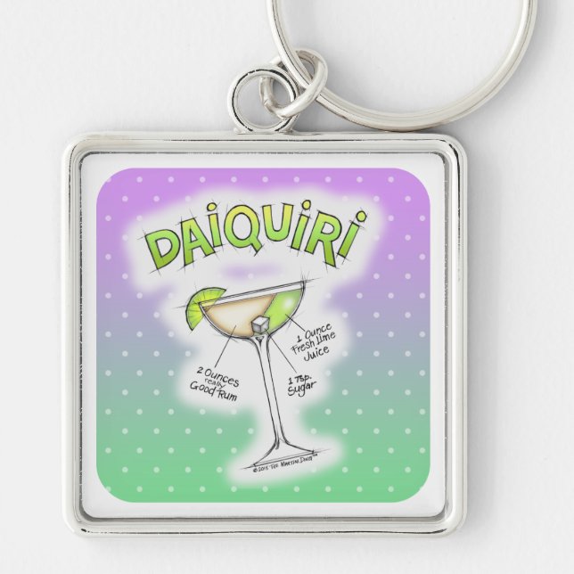 KEYCHAINS - DAIQUIRI RECIPE COCKTAIL ART (Front)