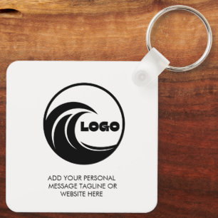 Keychains Minimalist white Business Logo Design