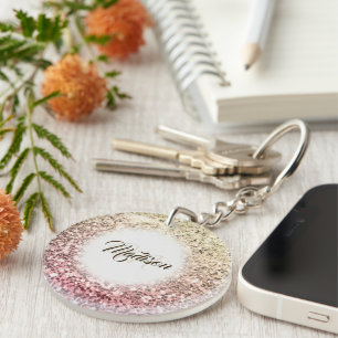 Keychains Pretty Glitter Monogram Name Gift
