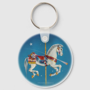 Keychains - Red, White & Blue Carousel Horse