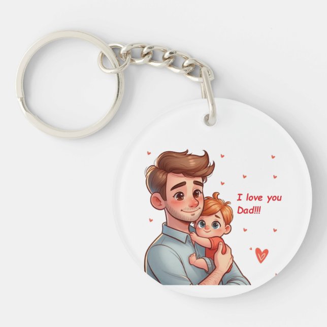 Keychains  with dedication for dad. (Front)