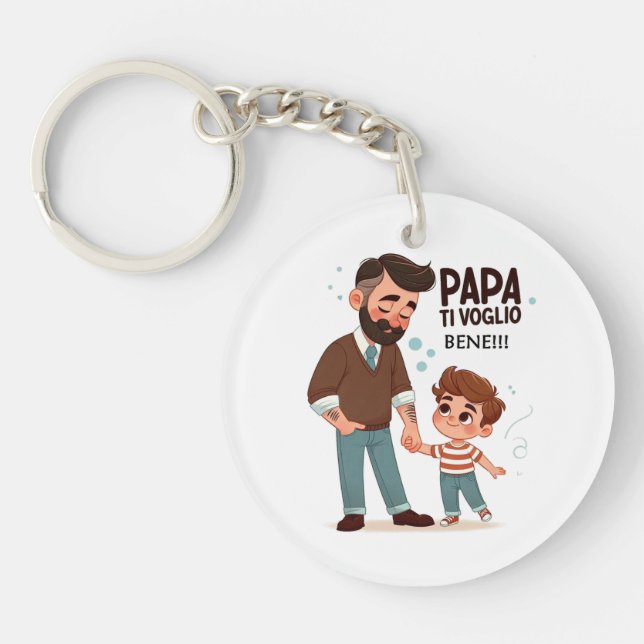 Keychains with dedication to dad. (Front)