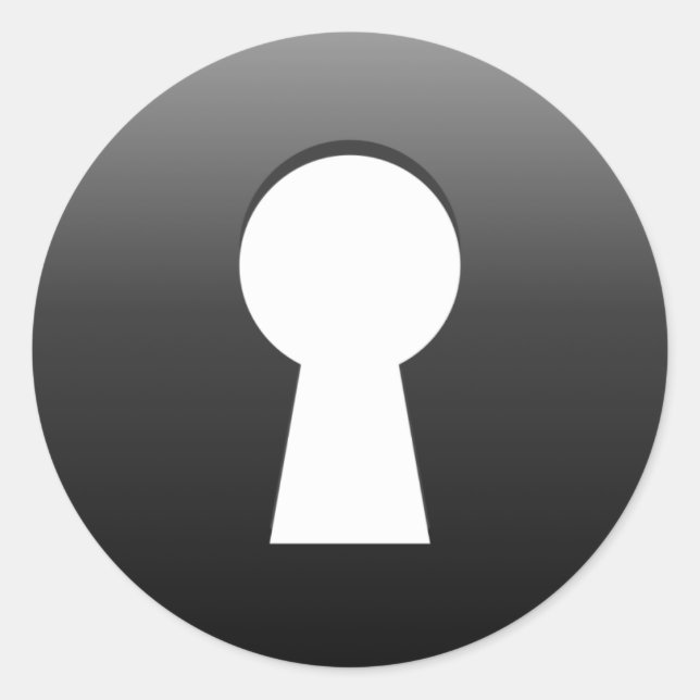 Keyhole Button-Style Classic Round Sticker (Front)