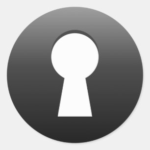 Keyhole Button-Style Classic Round Sticker