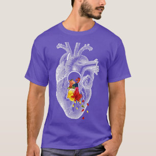 Keyhole Flower Heart Vintage Collage by Tobe Fonse T-Shirt